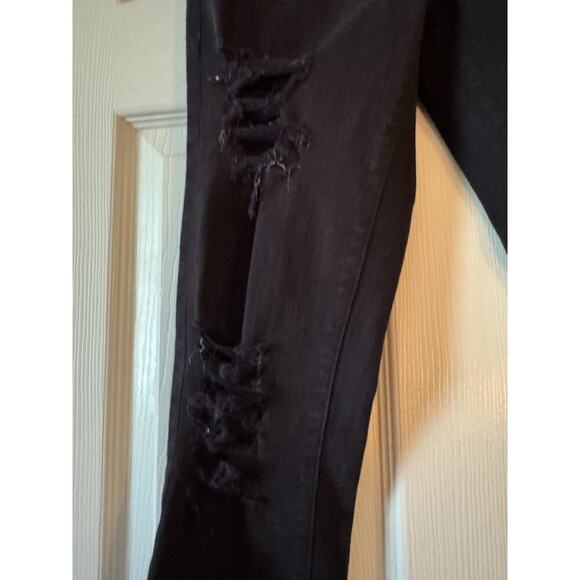Frame Denim Le Skinny De Jeanne Jeans In Film nor Black Distressed Destroyed 27 - Picture 4 of 11